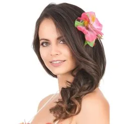 Fleur Rose Des Iles Sur Barrette à Cheveux