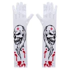Gants Blancs Imprimé Zombie Infirmier Et Sang