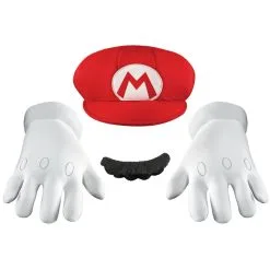 Gants, Moustache Et Casquette De Mario Pour Adulte