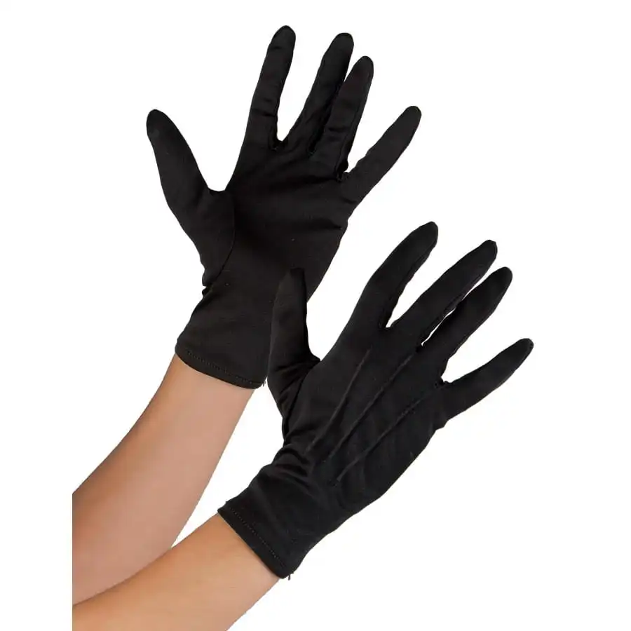 Gants Noirs Unis En Tissu Souple Pour Adulte 1 Gants Noirs Unis En Tissu Souple Pour Adulte