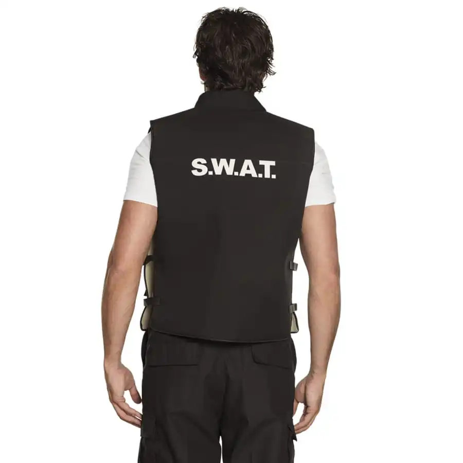 Gilet SWAT Noir Sans Manche Pour Adulte 2 Gilet SWAT Noir Sans Manche Pour Adulte – Image 2