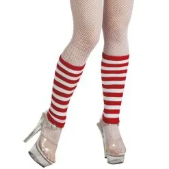 Jambières Rayées Rouges Et Blanches De 32cm