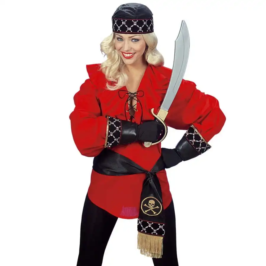 Large Ceinture Noire De Pirate Avec Franges Dorées 1 Large Ceinture Noire De Pirate Avec Franges Dorées