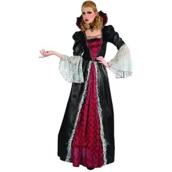 Large Robe De Vampiresse Baroque Avec Grand Col -Camouflage Soldes Boutique Large robe de vampiresse baroque avec grand col 24028
