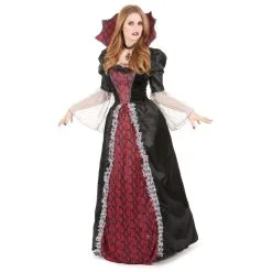 Large Robe De Vampiresse Baroque Avec Grand Col