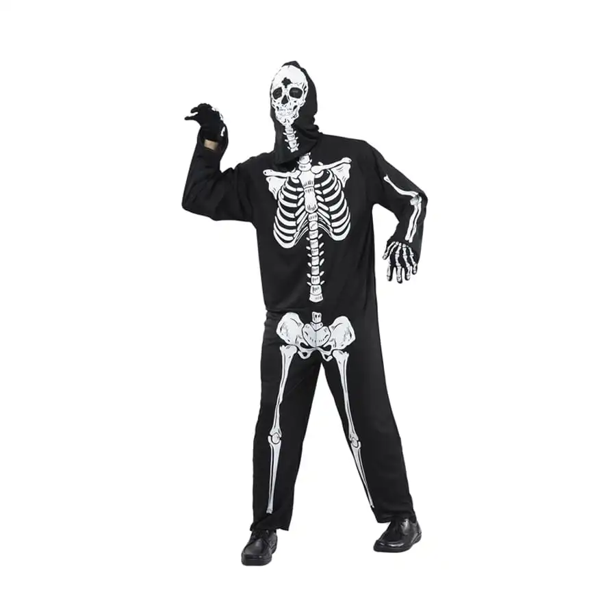 Large Tenue De Squelette Blanc Sur Fond Noir 1 Large Tenue De Squelette Blanc Sur Fond Noir