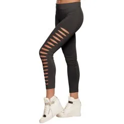 Legging Strech Troué Noir Pour Femme