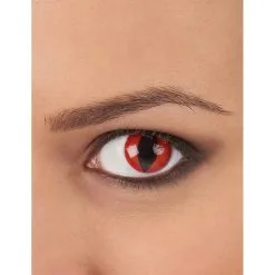 Lentilles Fond Rouge Pupille De Reptile