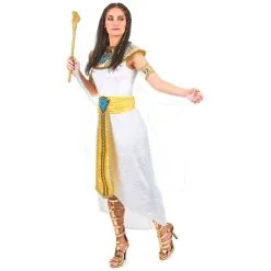 Long Déguisement D'égyptienne Blanc Et Doré 8 Long Déguisement D'égyptienne Blanc Et Doré -Camouflage Soldes Boutique Long deguisement d egyptienne blanc et dore 12276