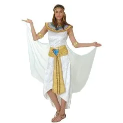 Long Déguisement D'égyptienne Blanc Et Doré