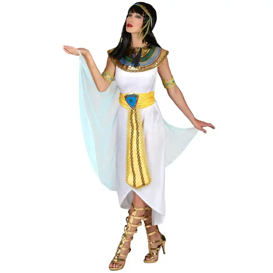 Long Déguisement D'égyptienne Blanc Et Doré 6 Long Déguisement D'égyptienne Blanc Et Doré – Image 6