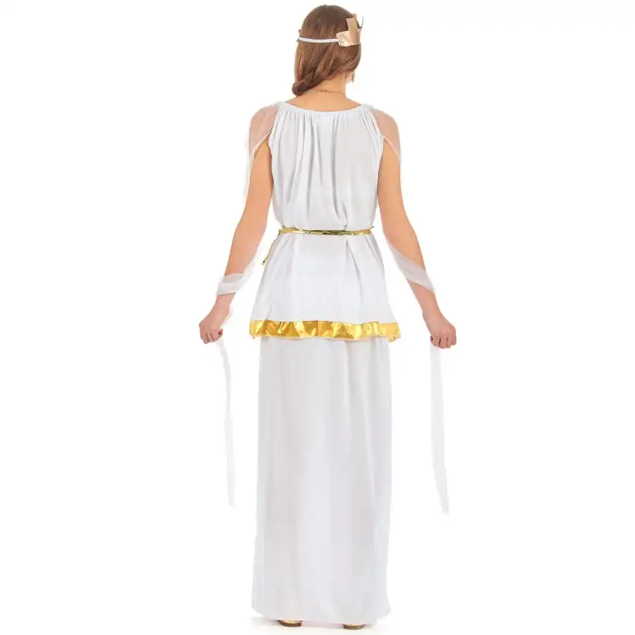 Long Déguisement De Déesse Grecque Blanche 3 Long Déguisement De Déesse Grecque Blanche – Image 3