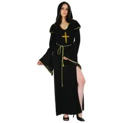 Long Déguisement Noir Et Doré De Religieuse -Camouflage Soldes Boutique Long deguisement noir et dore de religieuse 27145