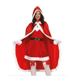Longue Cape De Mère Noël Pour Femme, Avec Capuche