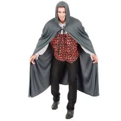 Longue Cape Grise Avec Capuche, Pour Adulte