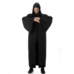 Longue Cape Noire à Capuche Pour Homme