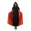 Longue Cape Noire Doublée Rouge Satiné Pour Adulte