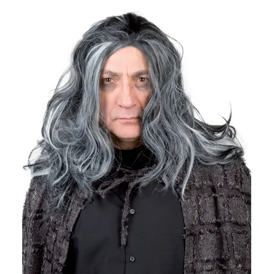Longue Perruque Avec Mèches Blanches, Vampire 2 Longue Perruque Avec Mèches Blanches, Vampire – Image 2