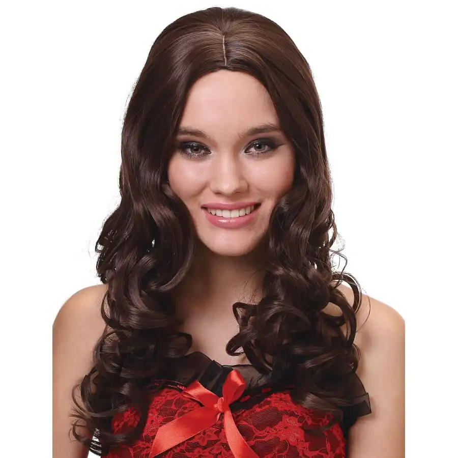 Longue Perruque Chatain Bouclée, Luxe 4 Longue Perruque Chatain Bouclée, Luxe – Image 4
