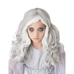 Longue Perruque Grise Phosphorescente Pour Enfant