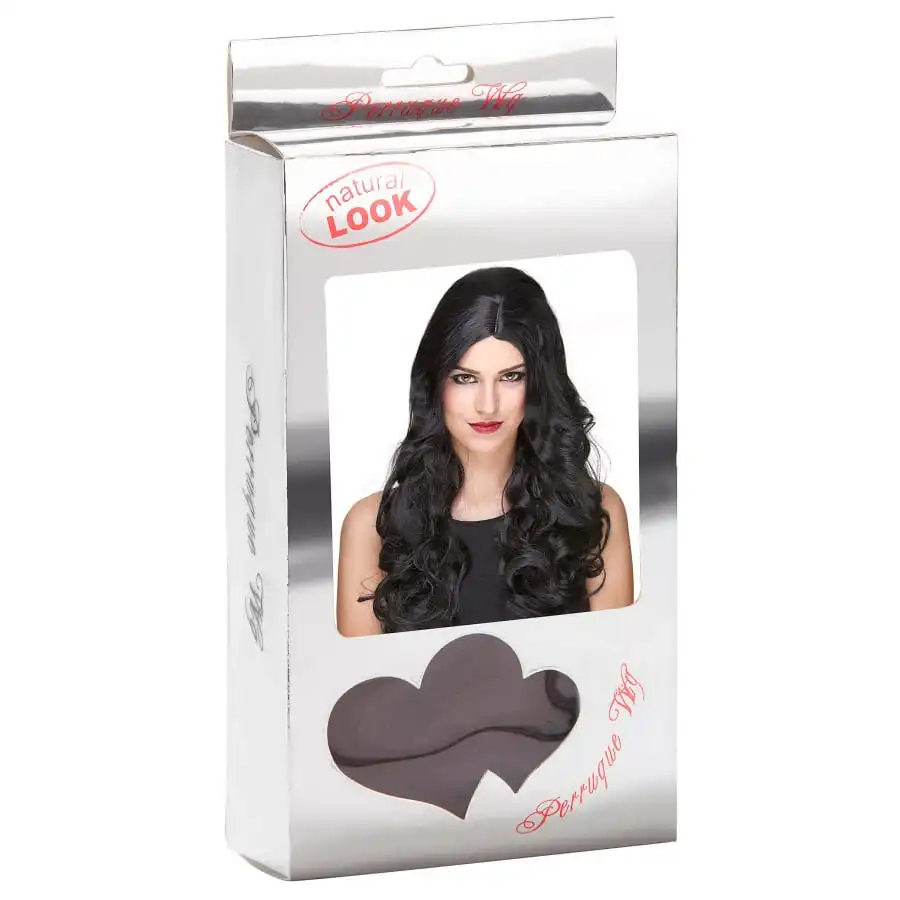 Longue Perruque Noire Bouclée, Luxe 3 Longue Perruque Noire Bouclée, Luxe – Image 3