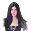 Longue Perruque Noire Lisse De 45cm
