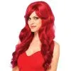 Longue Perruque Ondulée Rouge Unie Glamour