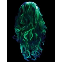 Longue Perruque Phosphorescente Grise Pour Femme -Camouflage Soldes Boutique Longue perruque phosphorescente grise pour femme 67105