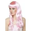 Longue Perruque Rose Pâle Ondulée