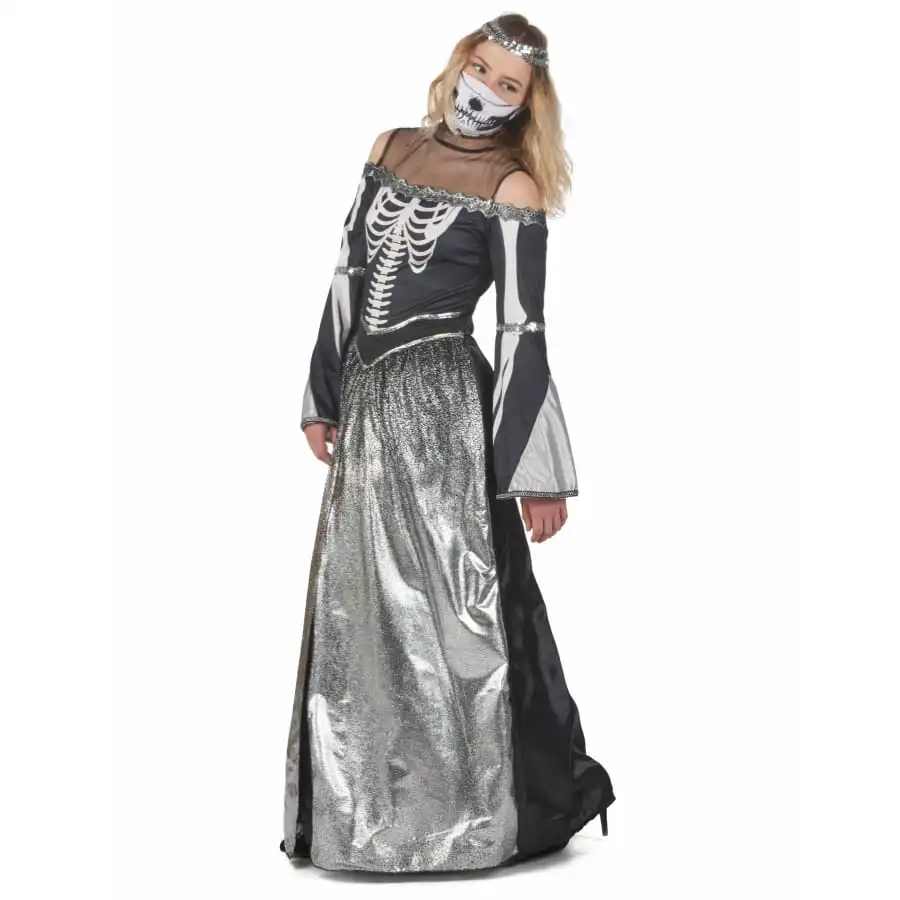 Longue Robe Au Torse Squelette Pour Femme 2 Longue Robe Au Torse Squelette Pour Femme – Image 2