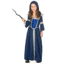 Longue Robe Bleue Médiévale Pour Enfant