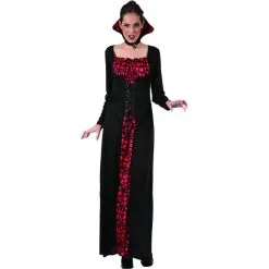 Longue Robe De Femme Vampire Imprimé Têtes De Mort -Camouflage Soldes Boutique Longue robe de femme vampire imprime tetes de mort 24163