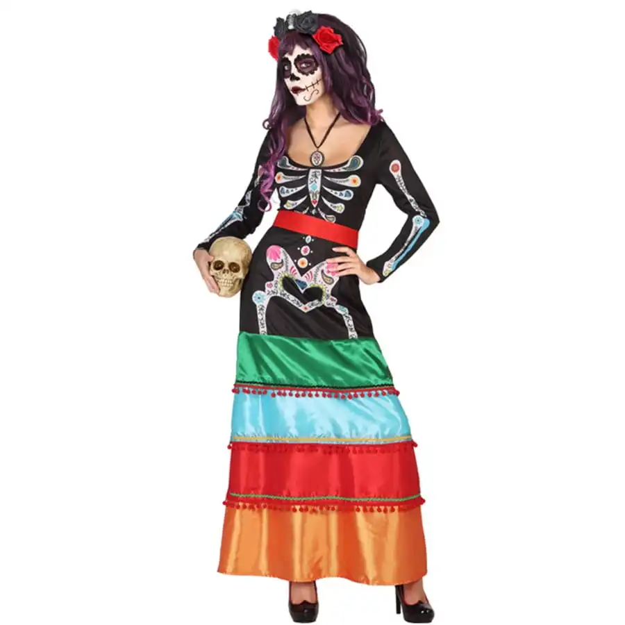Longue Robe De Lady Calavera Pour Femme 1 Longue Robe De Lady Calavera Pour Femme