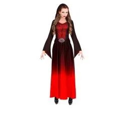 Longue Robe Dégradée Rouge De Sorcière Pour Femme