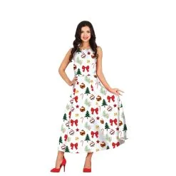 Longue Robe Imprimée De Motifs Sapin De Noël