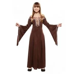 Longue Robe Médiéval Marron Pour Enfant