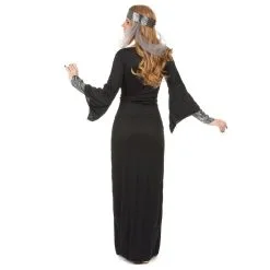 Longue Robe Médiévale Noire Et Argentée 6 Longue Robe Médiévale Noire Et Argentée -Camouflage Soldes Boutique Longue robe medievale noire et argentee 27115