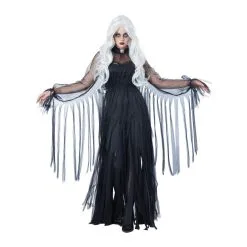 Longue Robe Noire De Fantôme En Lambeaux