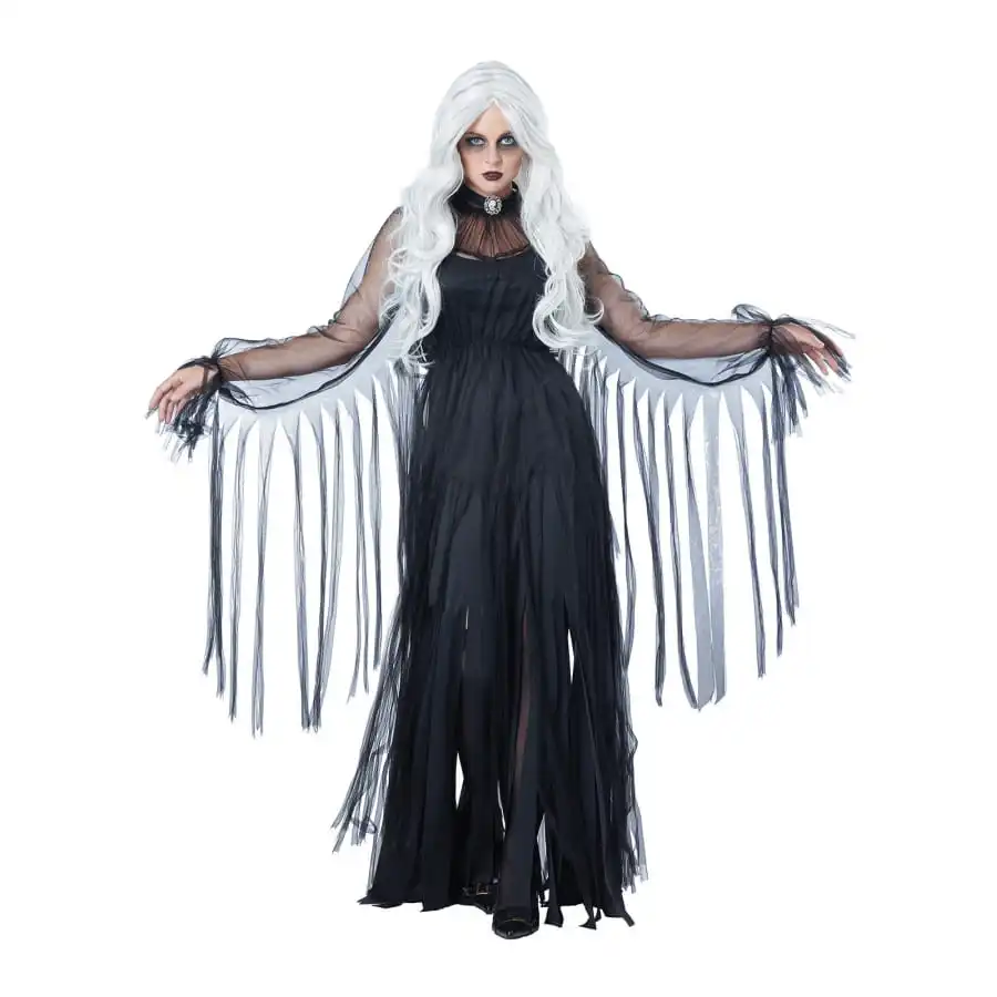 Longue Robe Noire De Fantôme En Lambeaux 1 Longue Robe Noire De Fantôme En Lambeaux