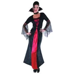 Longue Robe Noire Rouge De Femme Vampire