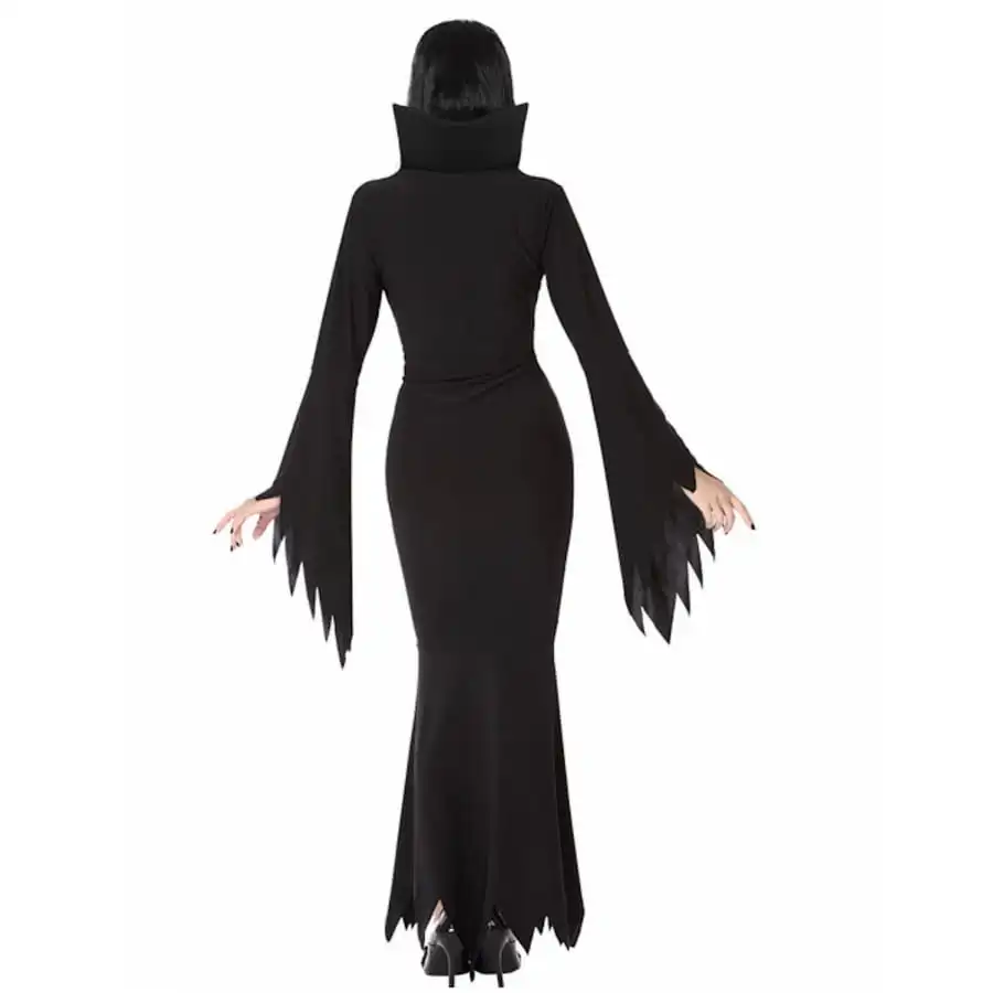 Longue Robe Noire Unie Près Du Corps 3 Longue Robe Noire Unie Près Du Corps – Image 3