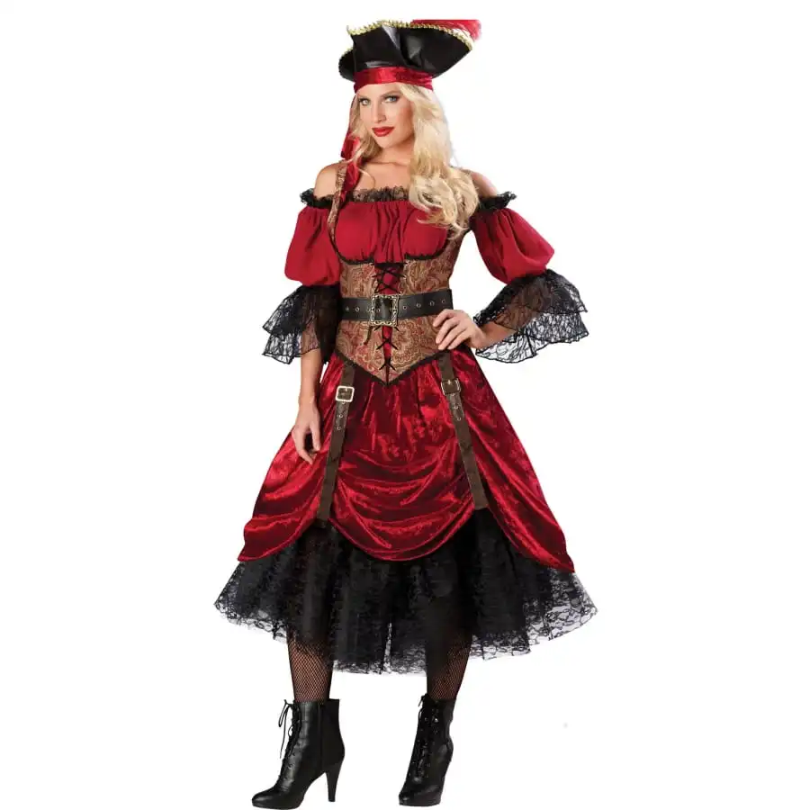 Longue Robe Premium De Pirate Rouge 1 Longue Robe Premium De Pirate Rouge