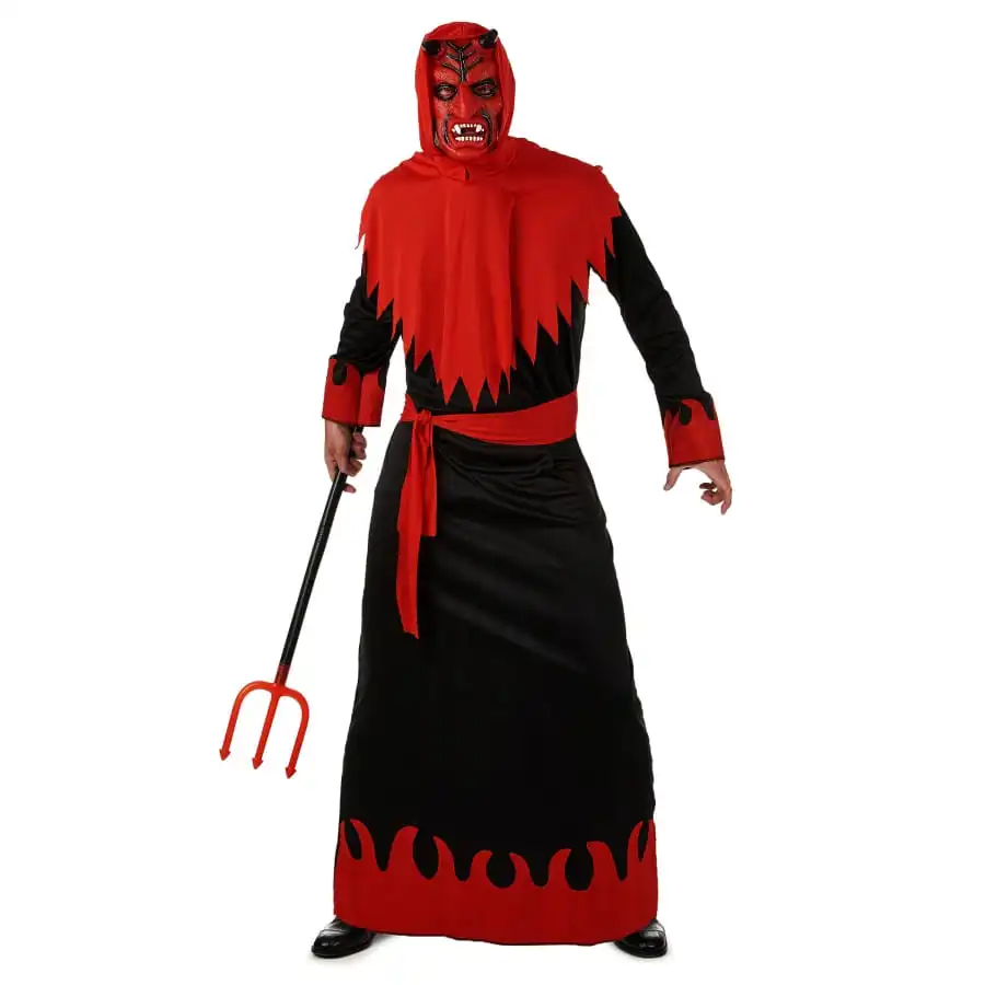 Longue Tenue Noire Et Rouge De Diable Pour Adulte 1 Longue Tenue Noire Et Rouge De Diable Pour Adulte