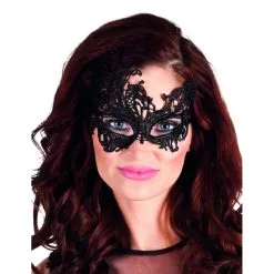 Loup Noir Asymétrique En Dentelle