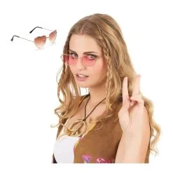 Tenue Courte Peace And Love Hippie Pour Femme -Camouflage Soldes Boutique Lunettes coeur avec monture en metal 2