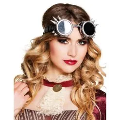 Lunettes Steampunk Rondes Argentées