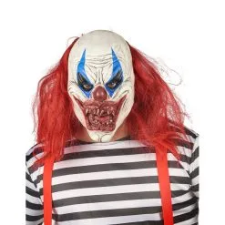 Masque De Clown Effrayant Cheveux Rouges, Adulte