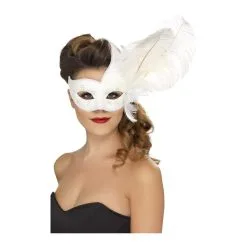 Masque De Colombine Orné De Blanc