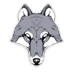 Masque De Loup Dessiné En Papier