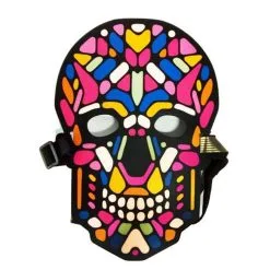 Masque De Tête De Mort Sonore Multicolore, Adulte